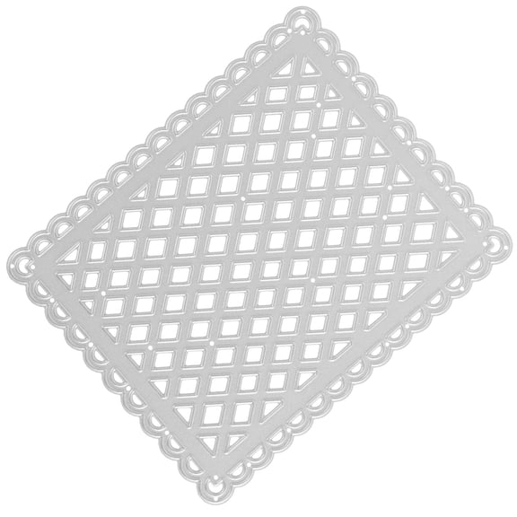 IDEANATEGRATE Durable Plated Silver Grid Cut Die for Creative Scrapbook and Home Decor