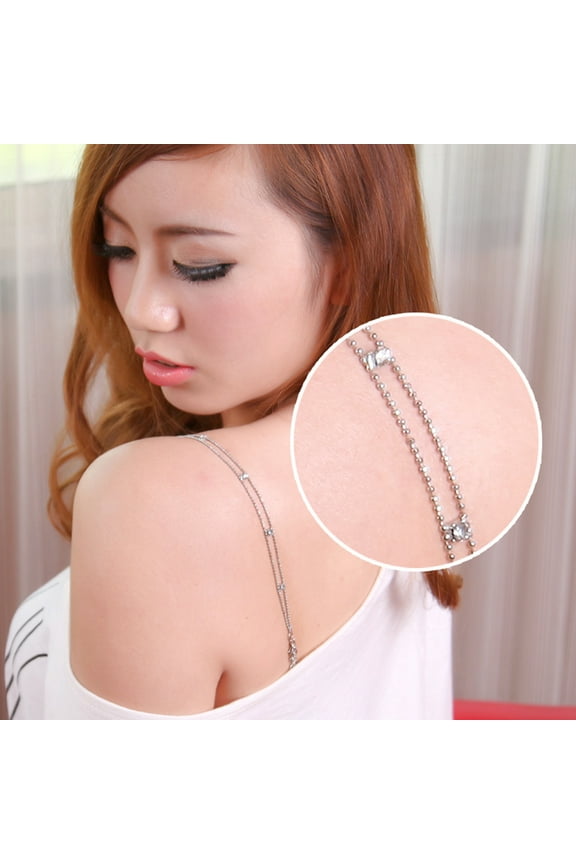 Adjustable Rhinestone Bra Straps 70cm Decorative Replacement for Strapless Bras and