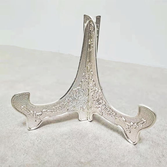 Masteelf Silver Zinc Alloy Plate Stand for Display Suitable for Home and Various Businesses 3.5 Inches