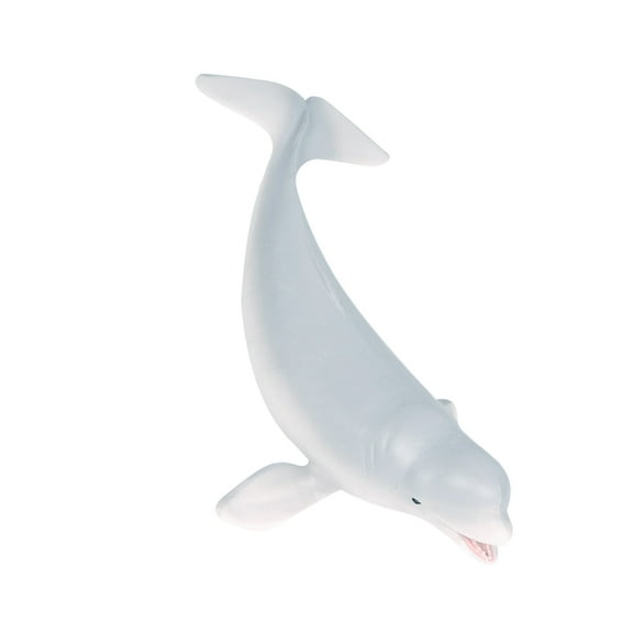 Masteelf 1PC White Whale Model Plastic Ocean Animal Decoration Educational Toy for Home Shop Light Grey