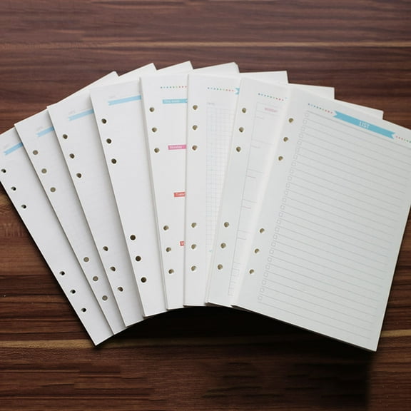 Masteelf Size Paper Refills for Notebook Planner with 6 Holes for Office Use Multi Color 17 x 9.7 cm