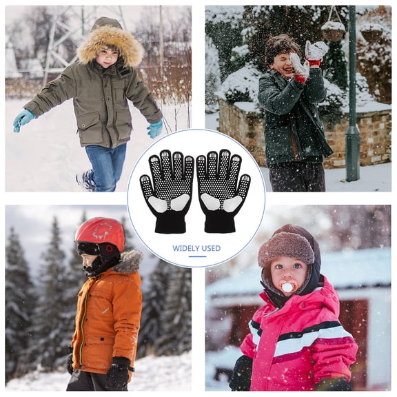 Masteelf Ski Gloves Girl Child Men and Women 19.60X11.00X1.50CM Black