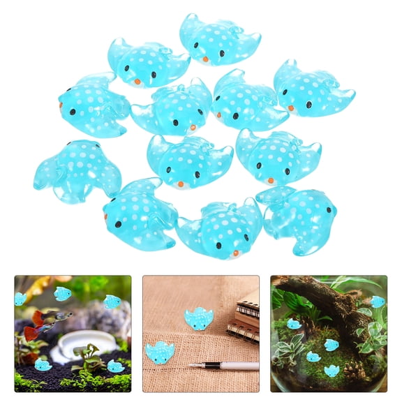 Masteelf SkyBlue Miniature Fish Figurine Set of 12 Synthetic Resin Decorative Accessories for Home and Office