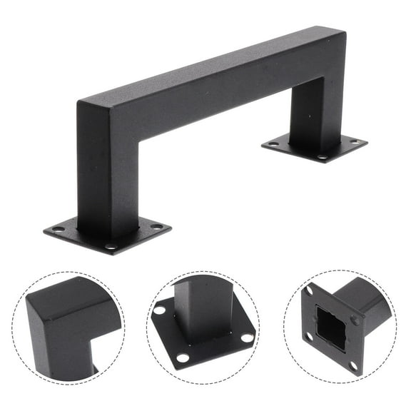 IDEANATEGRATE Barn Door Handle Steel Black for Garage Doors 1Set
