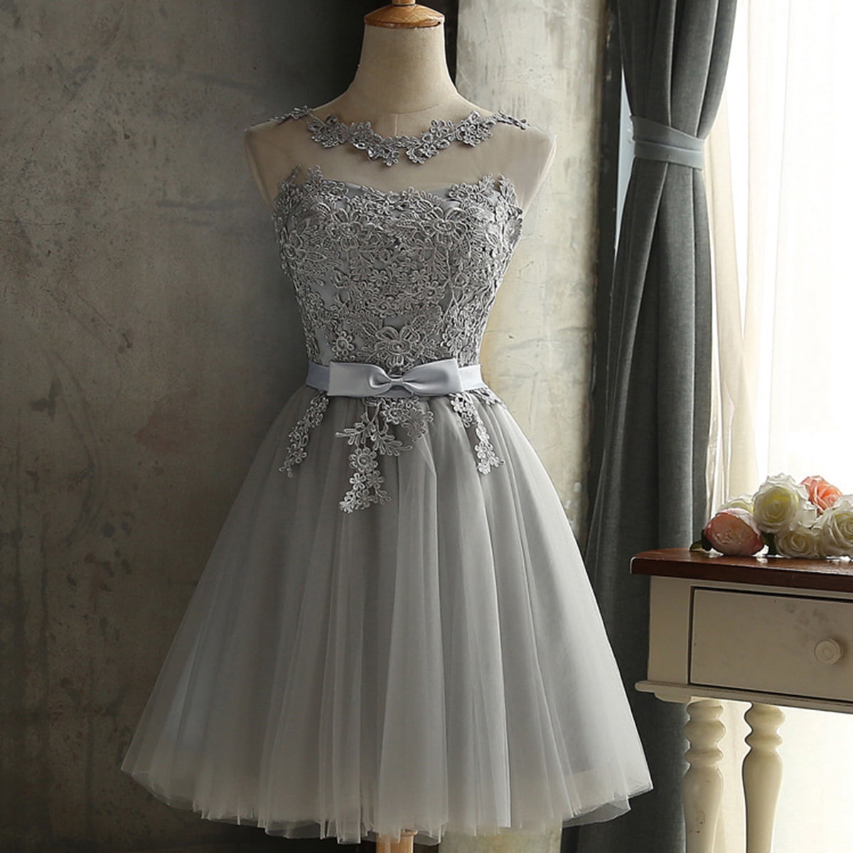 Grey Short Bridesmaid Dresses