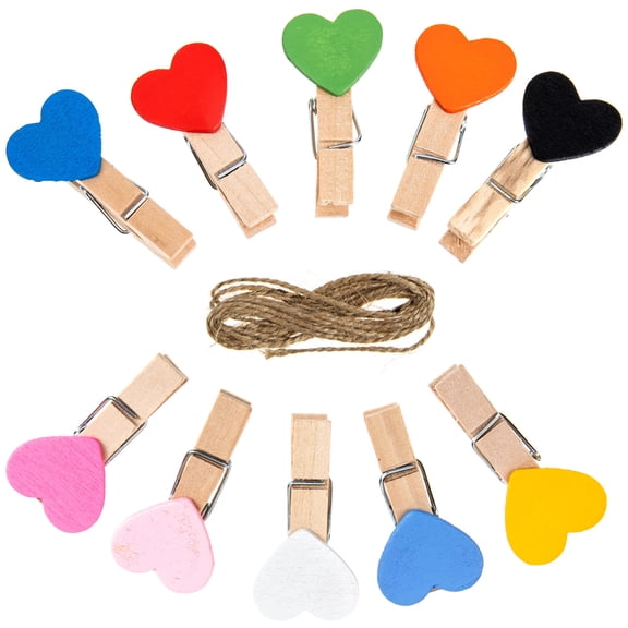 Masteelf Mini Clothes Pins with Hanging Hole for Photos, Paper Clips, Clothes - Holders for Home, Office, Craft Projects