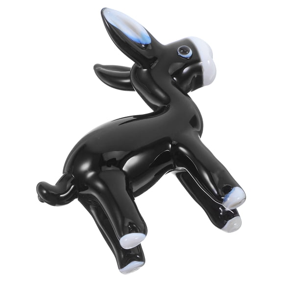 Masteelf Small Donkey Figurine Hand Blown Donkey Ornament Miniature Glass Animal for Home Decor Unique Art for Desktop Decoration