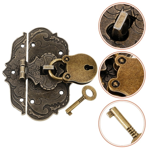 Masteelf  Small Latch Metal Hasp Vintage Jewelry Decorative Lock Coffee