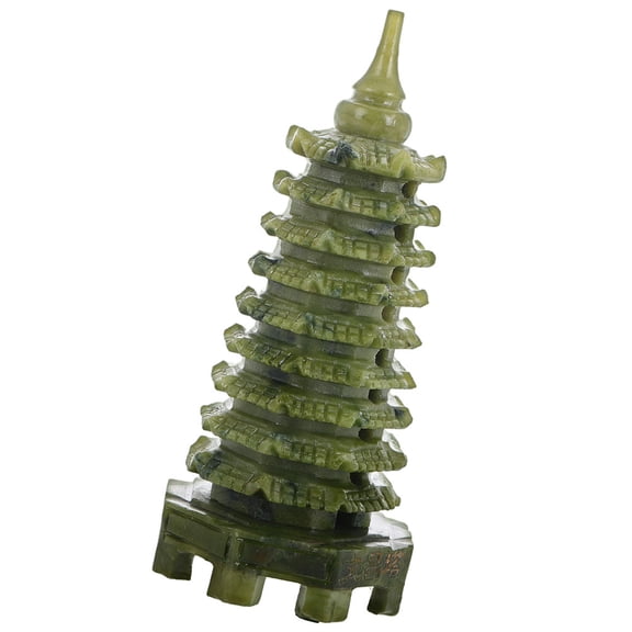 Masteelf Small Pagoda Model Chinese Tower Sculpture Office Olive Green