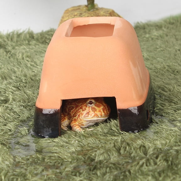 Masteelf Small Reptile Hide Shelter Sleeping Cave Terrarium Lizard Hides Gecko Tank Decor Brown
