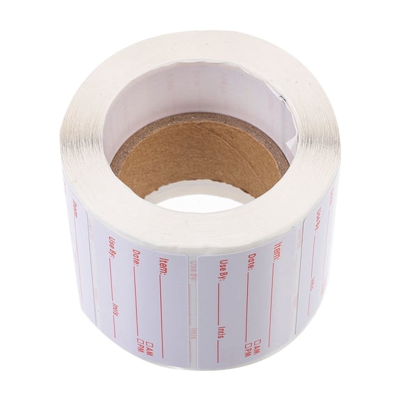 Masteelf Red Writable Self-Adhesive Labels for Food Storage, Safe for Freezer and Dry Use, 1 Roll