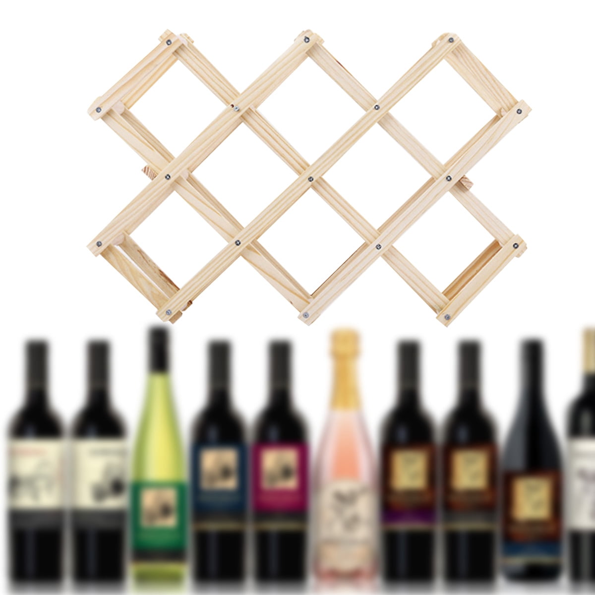 Masteelf Solid Wood Folding Wine Racks Foldable Wine Stand Wine Holder ...