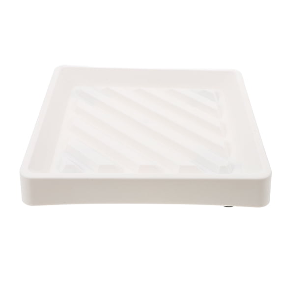 OFFIGAM White Plastic Planter Tray with Concealed Wheels and Water Reservoir for Indoor Plant Care