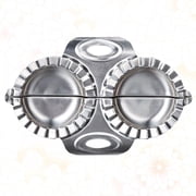 Masteelf Stainless Steel Dumpling Mold for Making Dumplings with Crimped Design Silver
