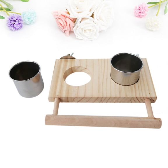 Masteelf Stainless Steel Feeder for Pet Use Simple Design Easy to Clean and Attractive for Brown