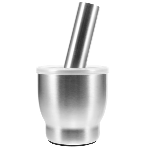 Masteelf Stainless Steel Garlic Set for Kitchen with Smooth Rod and PP Lid Black