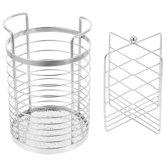 Masteelf Stainless Steel Kitchen Utensil Holder with Removable Divider for Easy Cleaning and Organization