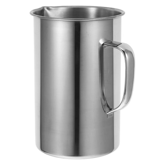 Masteelf Stainless Steel Measuring Cup With Handle 2000ml Laboratory Metal Measuring Pitcher Graduated Measuring Jug Cup Beaker For Bakery Chemicals Oil Fluids