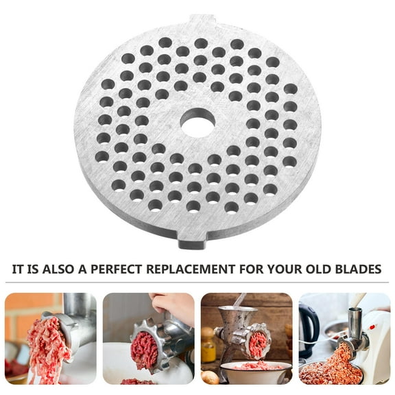 Masteelf Stainless Steel Meat Plate for Meat Mincer Easy to Clean Practical Cutting Plate White 3 Holes