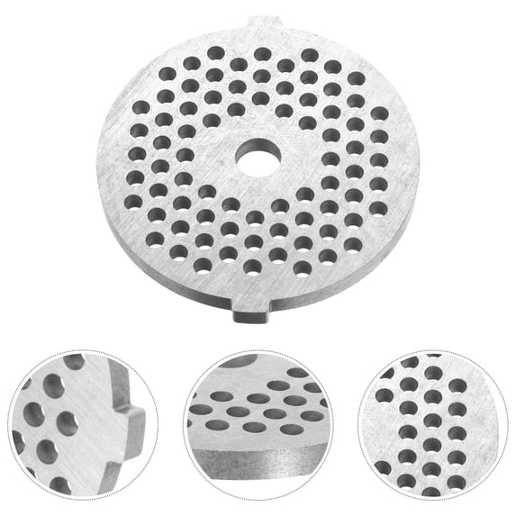 Masteelf Stainless Steel Meat Plate with 3 Holes, Easy to Clean, for Home Kitchen Use, White Finish