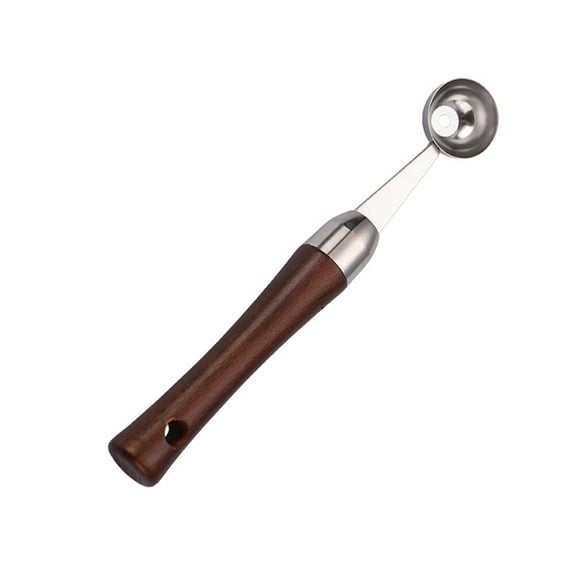 Masteelf Stainless Steel Melon Baller Scoop Watermelon Ice Cream Scoop with Wood Handle