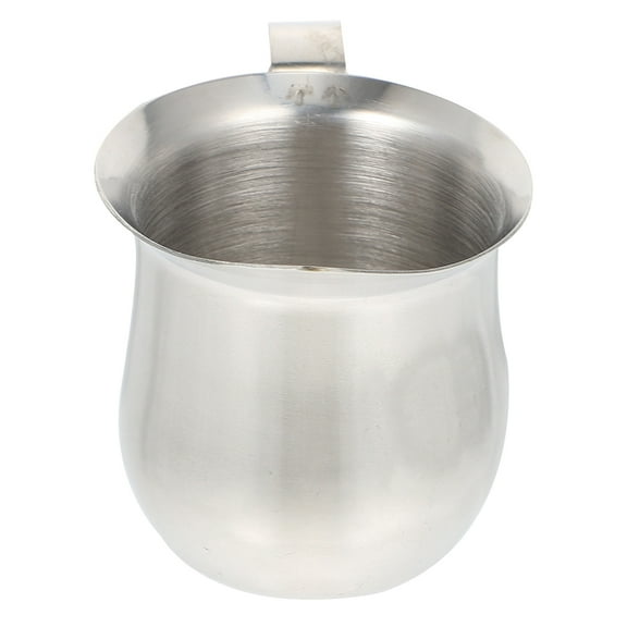 Masteelf Stainless Steel Milk Frothing Cup 3oz Small Frother Pitcher Essential Espresso Tool Latte Milk Steaming Pitcher Portable Small Metal Pitcher