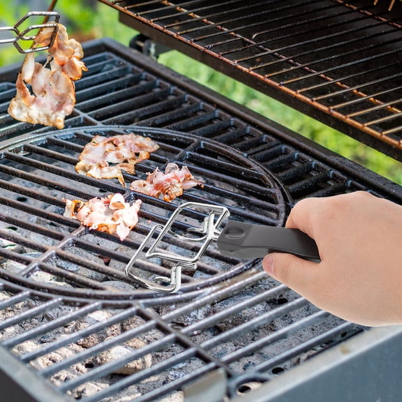 Masteelf Stainless Steel Oven Tray Handle and Grill Pan Handle Multi-Purpose Tong for Outdoor BBQ Camping and Home Use