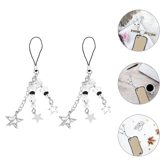 Masteelf Star Phone Charm with Decorative Phone Chain Made of Alloy in Assorted Color for Phone Decoration 2 pcs
