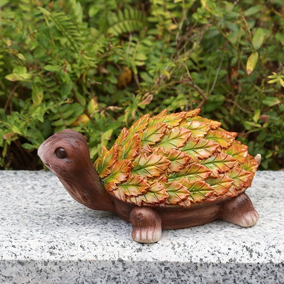 IDEANATEGRATE Resin Garden Tortoise Sculpture Handmade Durable Decoration for Yard and Pond