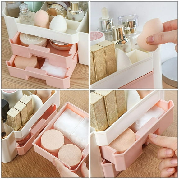 Masteelf Storage Boxes Jewelry Case Skincare and Makeup Organizer Vanity Pink