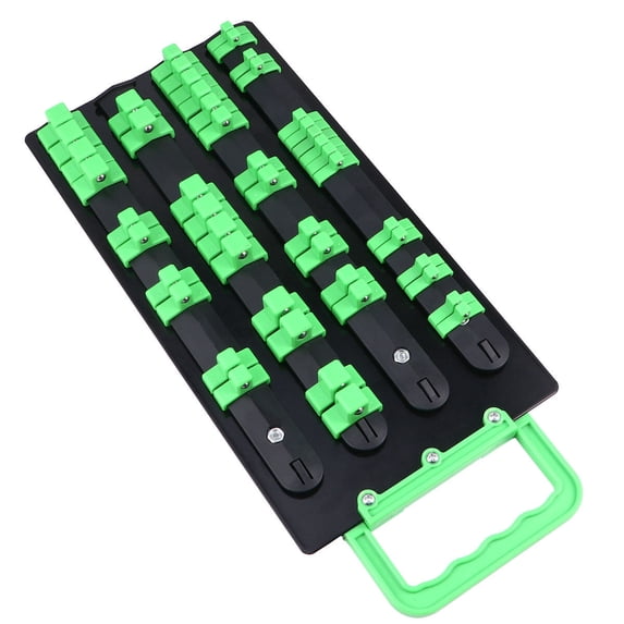 LOLIPPYY Green ABS Plastic and Galvanized Steel Socket Wrenches Holder for Storage