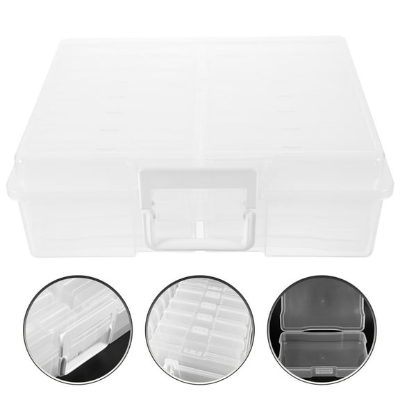 KALLORY PP Photo Storage Box Transparent for Kitchen with Lid Design