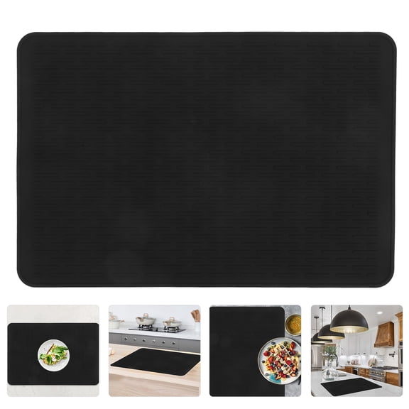 OFFIGAM Black Silicone Trivet - , Non- , Easy to Clean Kitchen Hot Pad and Pot Holder