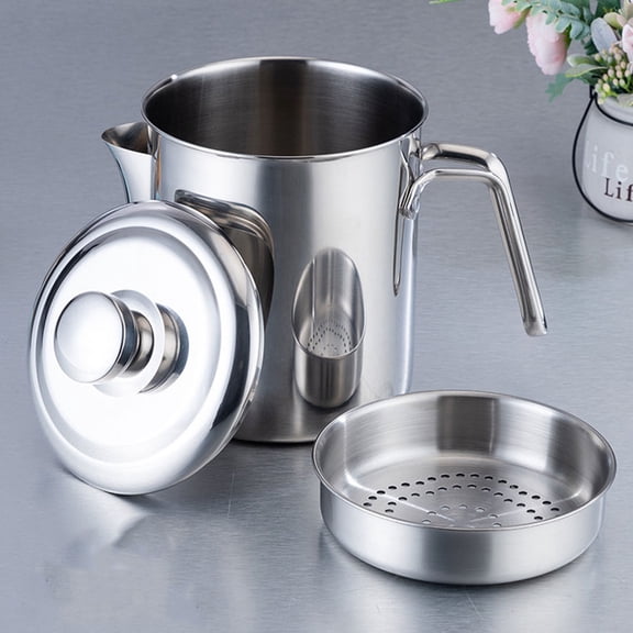 IDEANATEGRATE Cooking Oil Storage Tank 1 Set 13 5X12 5X16Cm In Silver For Kitchenware