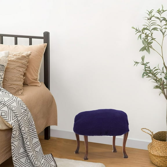 Masteelf Stretch Footstool Cover Rectangular Shape Washable And Reusable Fabric For Dining Chair Bar Stool And Home Decor Fits Various Footstool Sizes