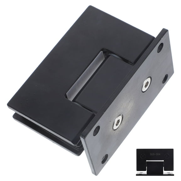 Black Stainless Steel Glass Door Clamp for Doors Double Open Hinged Bathroom Accessory 1pc