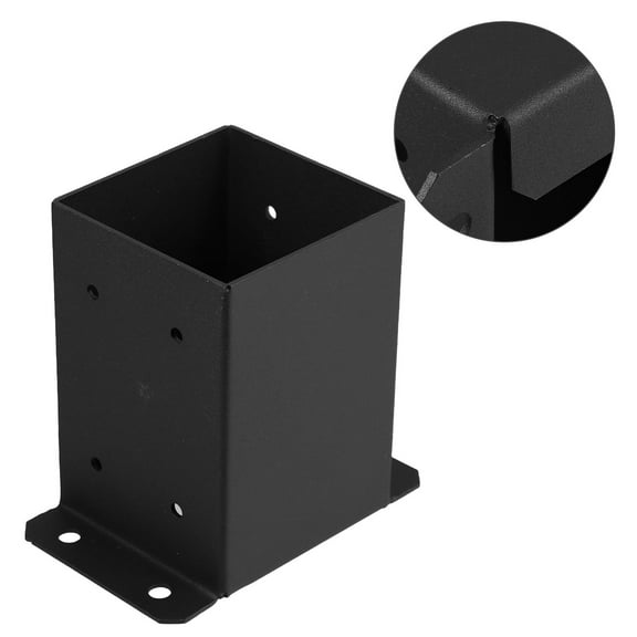 Masteelf Sturdy Iron Brackets for Wood Posts Versatile Use in Fences Decks Mailbox Posts 2 Pieces 0.5 inch thick