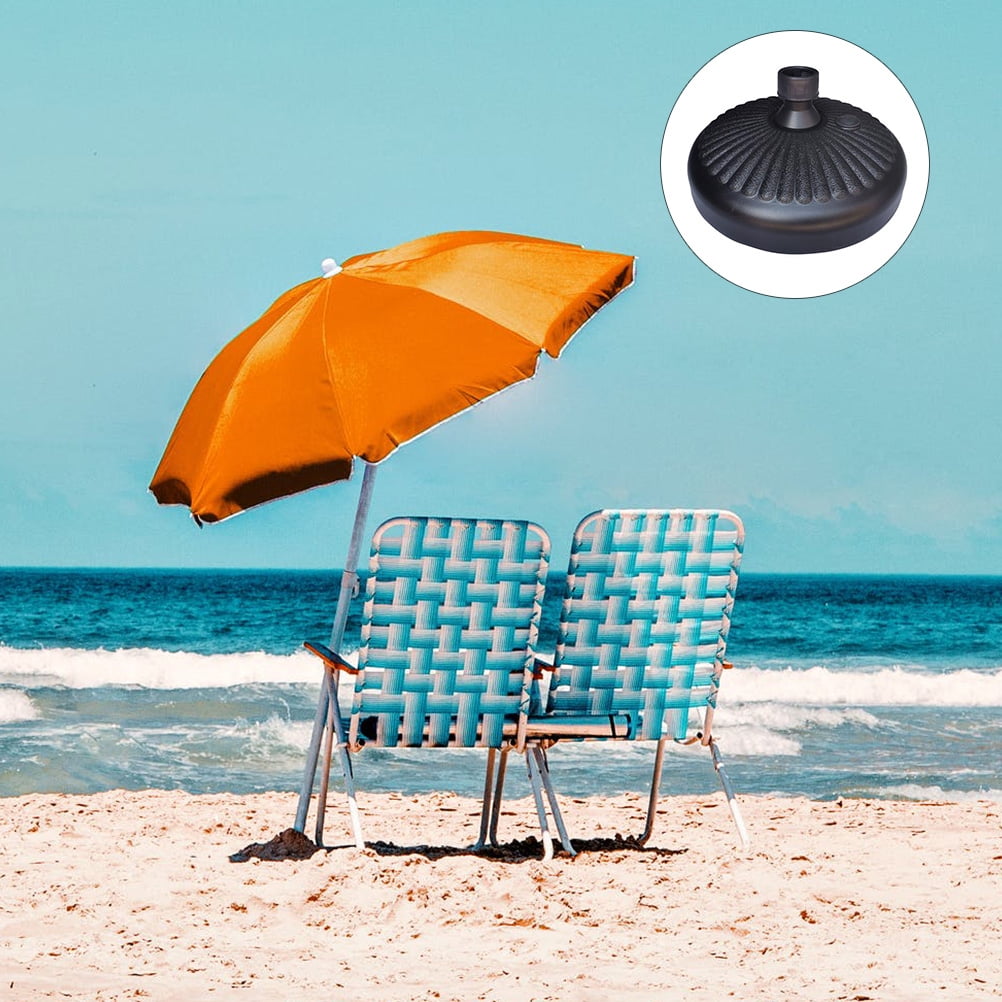 Masteelf Sturdy Plastic Umbrella Base for Holding Beach and Garden Umbrellas Black Color 14.5 Inches Diameter