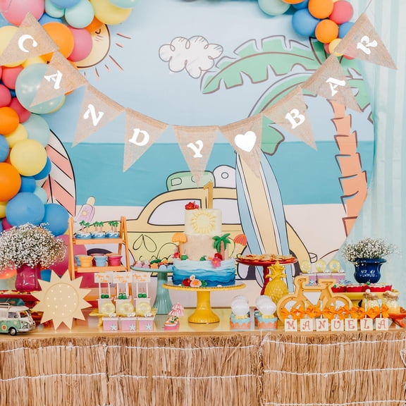 Masteelf Sweets Flag Rustic Bunting Candy Bar Banner
