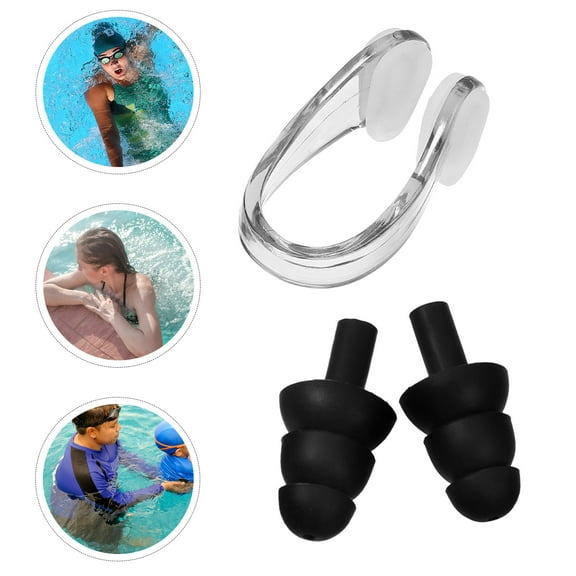 Masteelf  Swimmers Ear Keep Water Nose Clip Earplug Set Unisex Swimming Gear Child