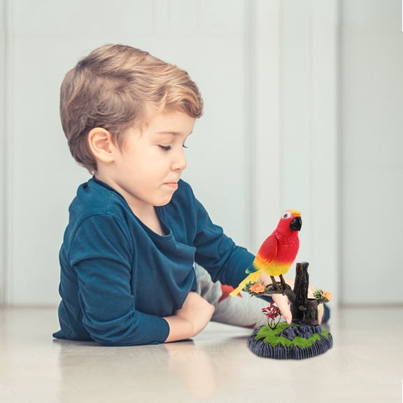 Masteelf Electric Talking Bird Toy with Realistic Chirping Sounds, Plastic Simulation Pet Bird Figurine, Interactive Bird Plaything Ornament