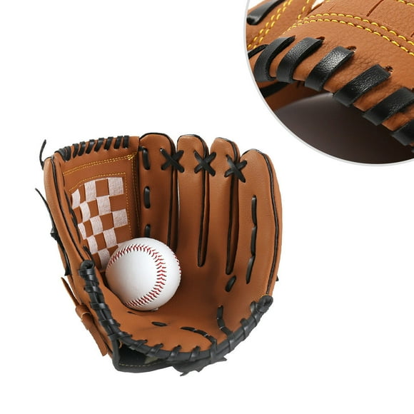 Masteelf Thicken Infield Pitcher Baseball Gloves Left Hand Brown PU Sports Infielder's Glove for Kids and Beginners 10.5 Inch
