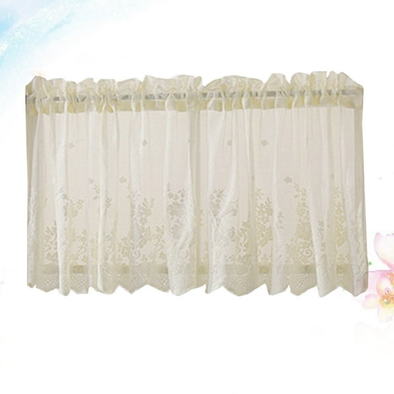 Masteelf Tiers Cream Curtains Lace Curtains Light Transmission Size 3 Beige