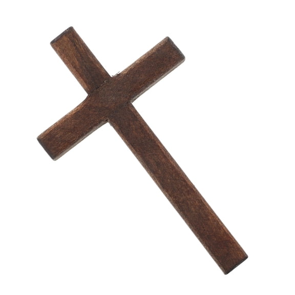 Masteelf Tiny Craft Cross Mini Wooden Cross Handheld Palm Cross Doll Wooden Cross for Religious Displays Prayer Church Dollhouse Decorations