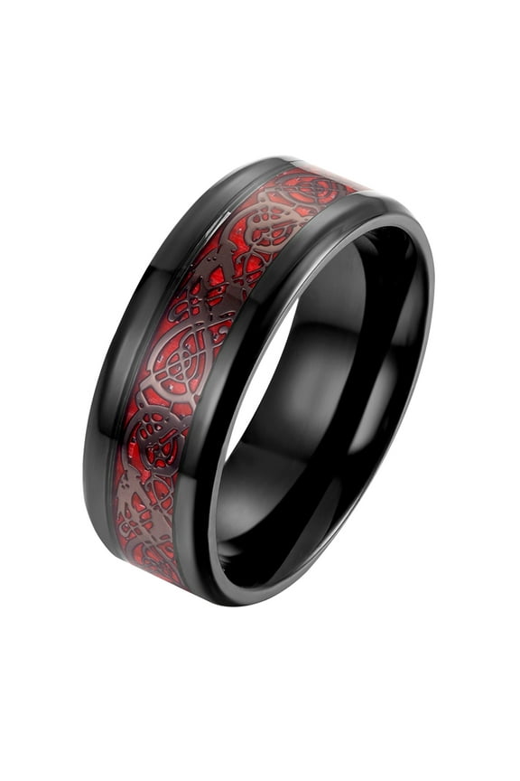 Titanium Ring Carbon Fiber Wedding Band Dragon Tungsten The Rings Man