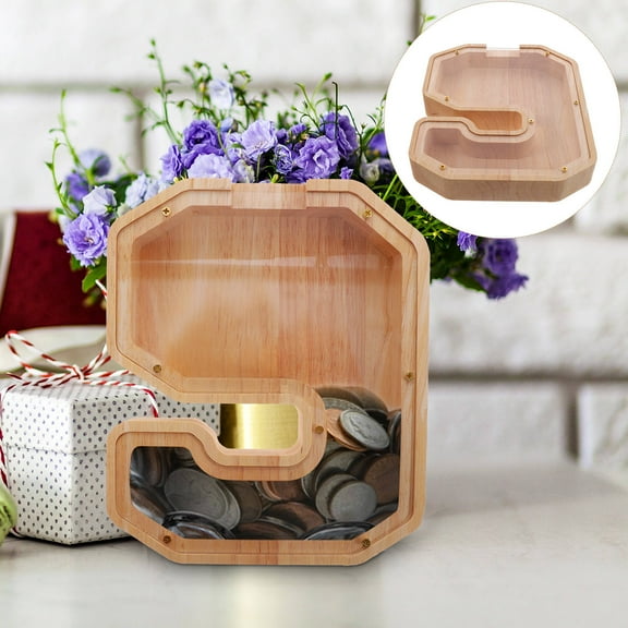 IDEANATEGRATE Piggy Bank Clear Cash Savings Box 1Pcs 7.1X5.9X1.1In