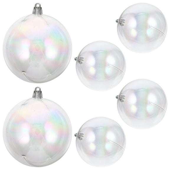 IDEANATEGRATE Spheres Decorative Balls Plastic Iridescent 6Pcs 3.54x3.14x3.14in