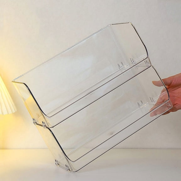 Masteelf Transparent Stackable Desk Organizer for Storage Plastic Sundries Storage Rack 2pcs