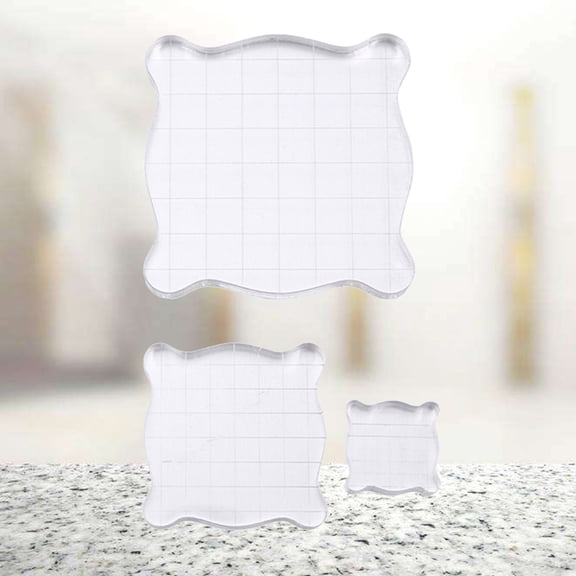 Masteelf Transparent Stamp Accessory Set with Durable Plastic Material for Daily Use 5x5 7.5x7.5 2.5x2.5cm