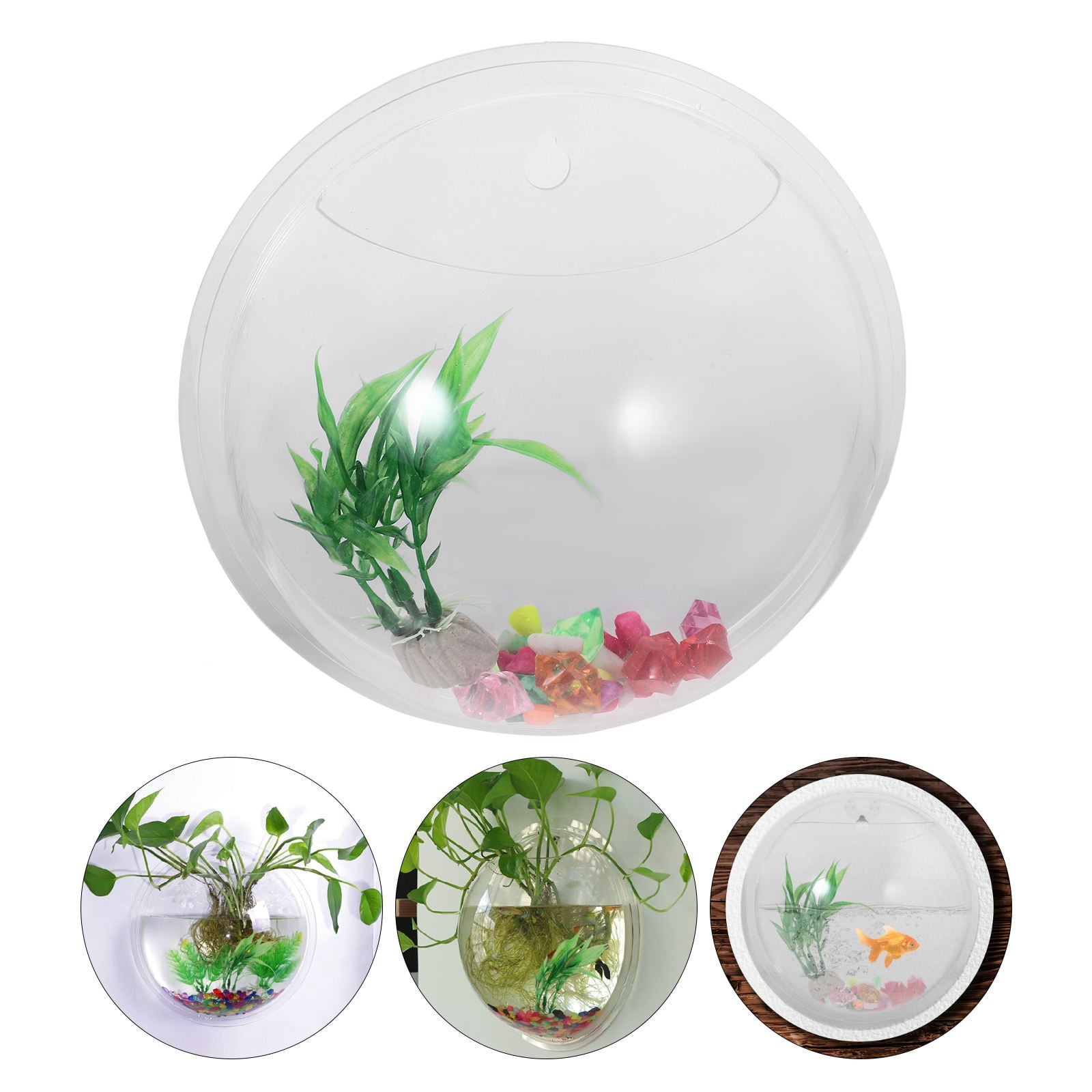 View of Masteelf Transparent Wall Mounted Acrylic Fish Bowl for Fish Use ...